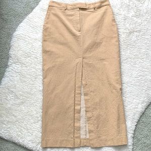 Zara skirt midi- striped beige- size medium- like new